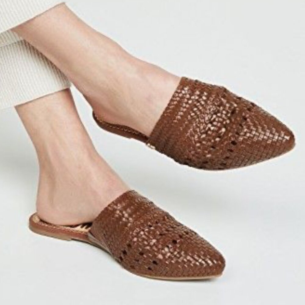 Sam Edelman Brown Woven Mules